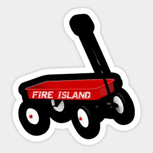 Fi Ny Fire Island Red Wagon Ocean Beach Es Grove Kismet Sticker